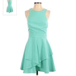 Adelyn Rae Sleeveless Dress Teal XS Layers Ruffle Fit & Flare Party Wedding EUC
